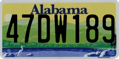 AL license plate 47DW189
