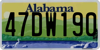 AL license plate 47DW190