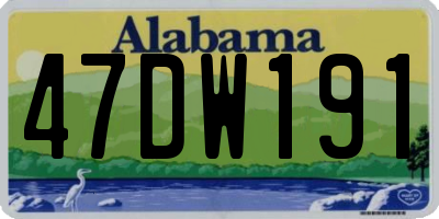 AL license plate 47DW191