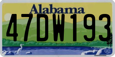 AL license plate 47DW193