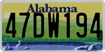 AL license plate 47DW194