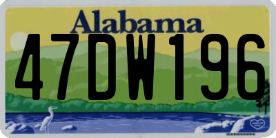 AL license plate 47DW196