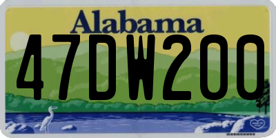 AL license plate 47DW200