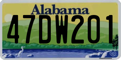 AL license plate 47DW201