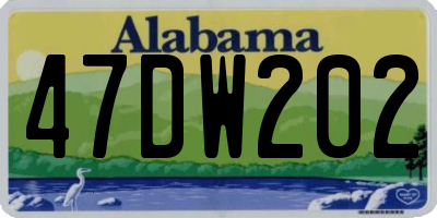 AL license plate 47DW202