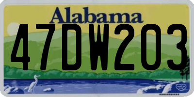 AL license plate 47DW203