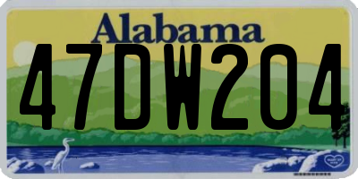 AL license plate 47DW204