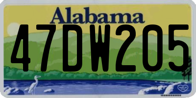 AL license plate 47DW205