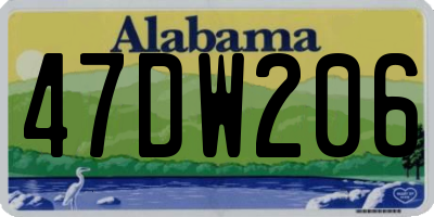 AL license plate 47DW206