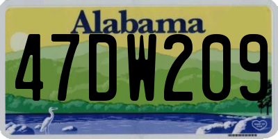 AL license plate 47DW209