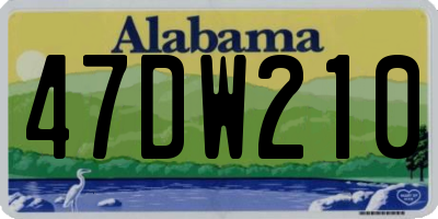 AL license plate 47DW210