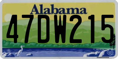 AL license plate 47DW215