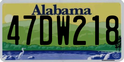 AL license plate 47DW218