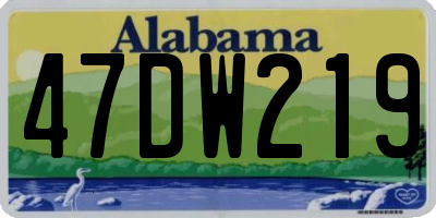 AL license plate 47DW219