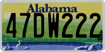 AL license plate 47DW222