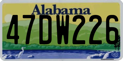AL license plate 47DW226