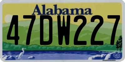 AL license plate 47DW227