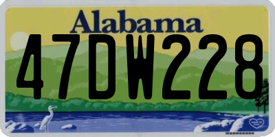 AL license plate 47DW228