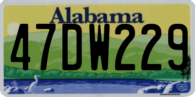 AL license plate 47DW229
