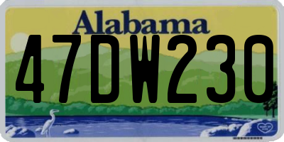 AL license plate 47DW230
