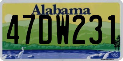 AL license plate 47DW231