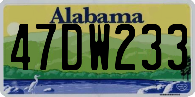 AL license plate 47DW233