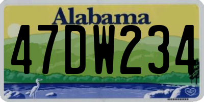 AL license plate 47DW234