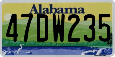 AL license plate 47DW235