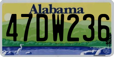 AL license plate 47DW236