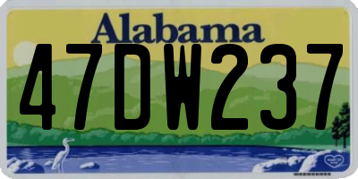 AL license plate 47DW237