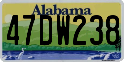 AL license plate 47DW238
