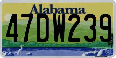 AL license plate 47DW239