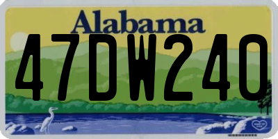 AL license plate 47DW240