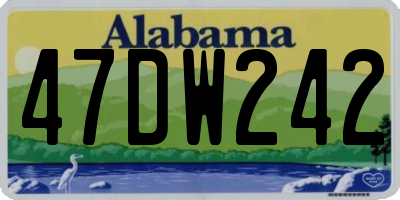 AL license plate 47DW242