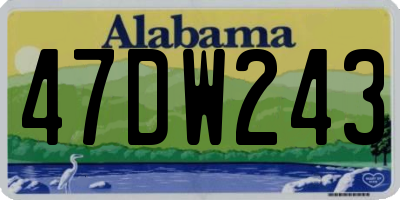 AL license plate 47DW243
