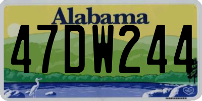 AL license plate 47DW244