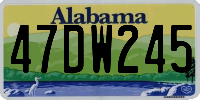 AL license plate 47DW245