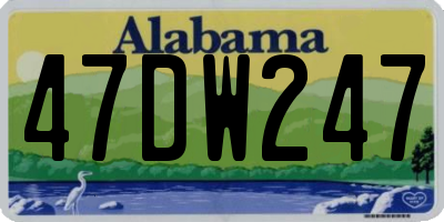 AL license plate 47DW247