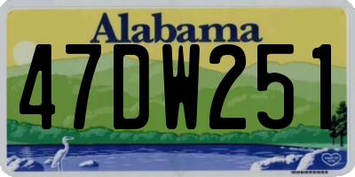 AL license plate 47DW251