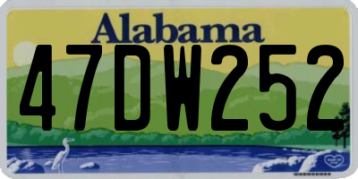 AL license plate 47DW252