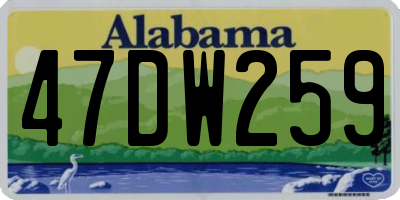 AL license plate 47DW259