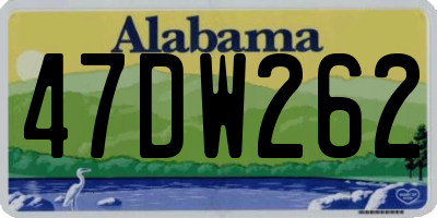 AL license plate 47DW262