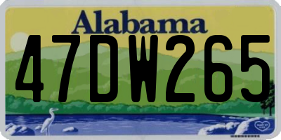 AL license plate 47DW265