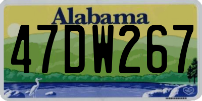 AL license plate 47DW267