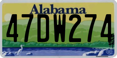 AL license plate 47DW274