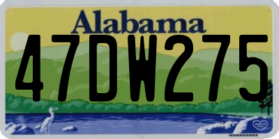 AL license plate 47DW275