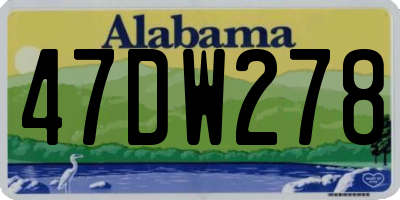 AL license plate 47DW278