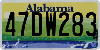 AL license plate 47DW283