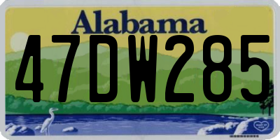 AL license plate 47DW285