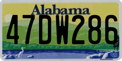 AL license plate 47DW286